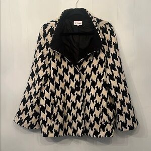 3 Sisters Black & White Houndstooth Blazer Jacket